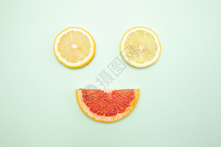 创意柠檬西柚切片组合图片