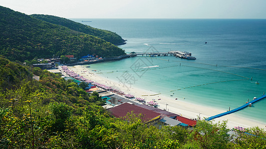 泰国芭堤雅阁兰岛海滨海岸线自然风光图片