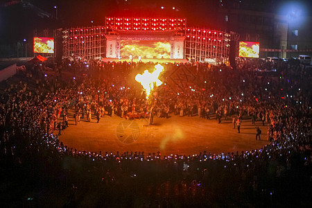 中国少数民族白族火把节背景