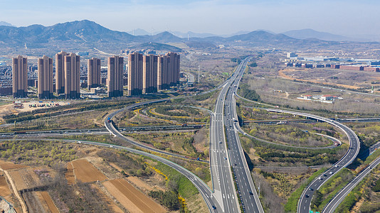 高速公路立交桥航拍背景图片