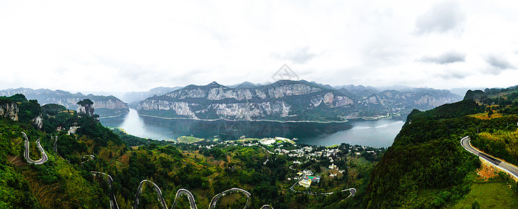 贵州高速公路贵州乌江源百里画廊航拍背景