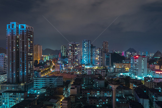 贵州安顺城市夜景摄影图片