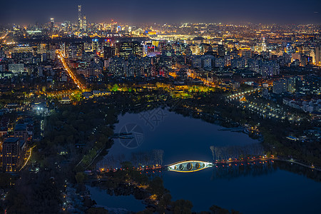 夜景的玉渊潭图片