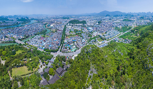 全景航拍城市风光风景城市桂林背景图片