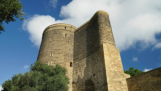阿塞拜疆首都巴库地标处女塔图片