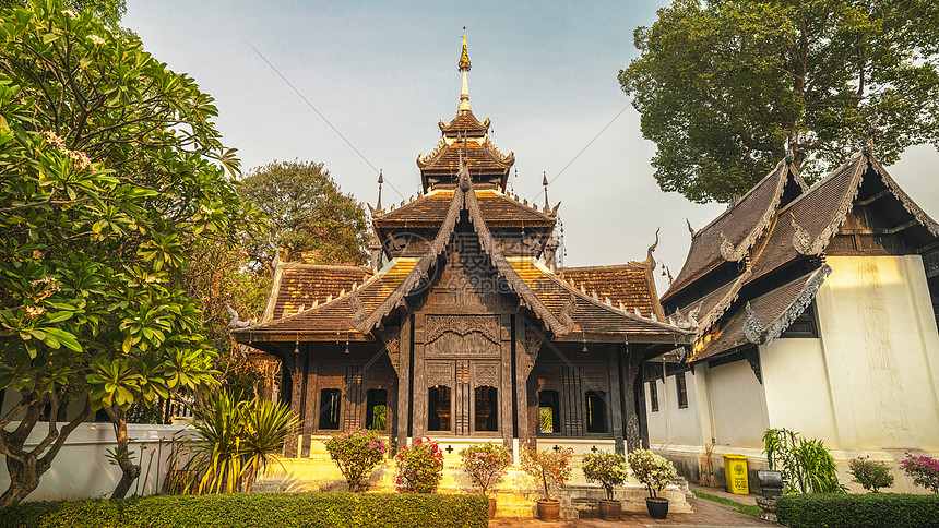 泰国清迈地标寺庙帕辛寺图片