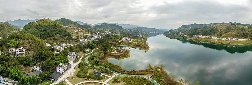 巴蜀山水贵州德江乌江湿地公园背景