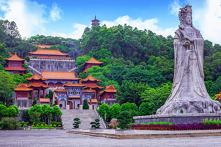 南沙湿地广州市南沙天后宫背景