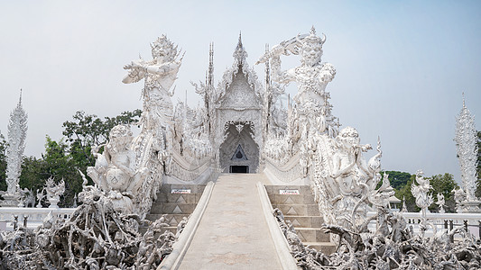 泰国清莱白庙地标佛寺高清图片