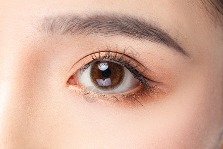 女性眼睛眉毛眼部细节特写 图片