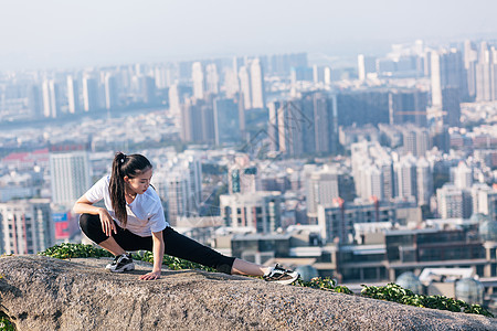 热身锻炼女生背景图片