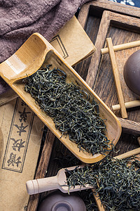 老树绿茶干货茶叶摄影传统工艺图片