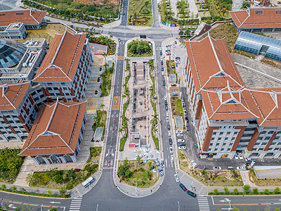 航拍厦门图书馆背景图片