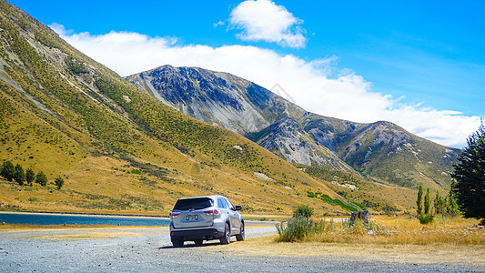 汽车旅行新西兰自驾风光背景