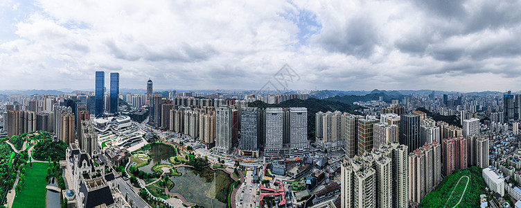 城市园风景航拍贵阳花果园全景背景