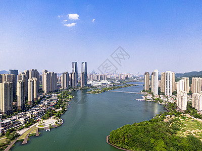 长沙风景航拍湖南长沙城市风光背景