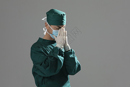 医师祝福男性手术服医生祈福祝福背景