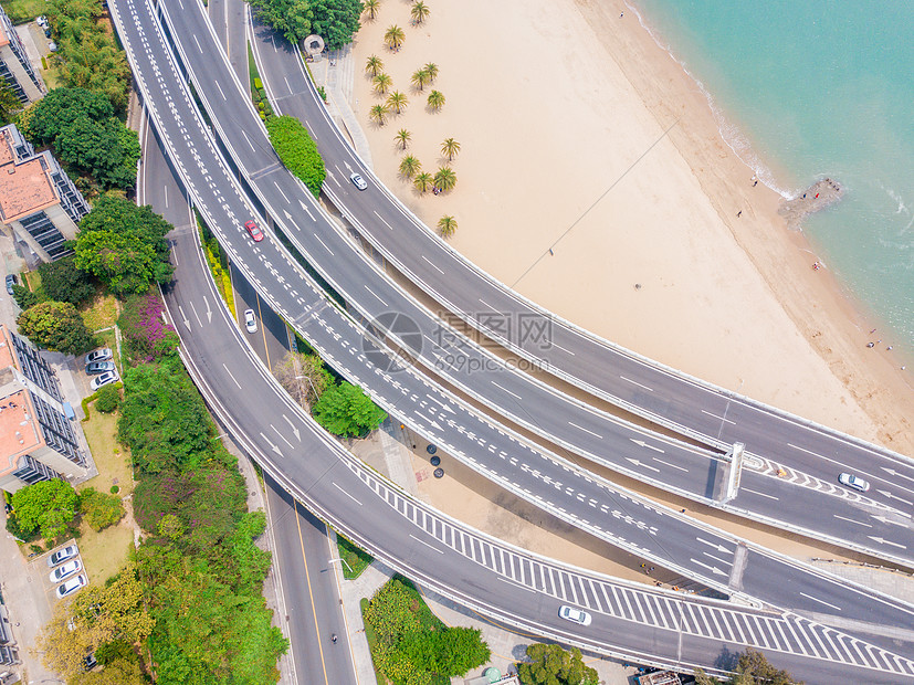 航拍厦门网红环岛路图片