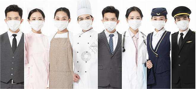 戴口罩的护士青年人戴口罩职业形象背景