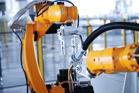 焊接工业机器人特写图片