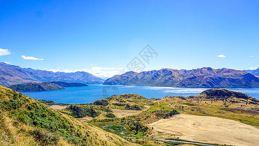 维罗妮卡新西兰瓦纳卡湖风光背景