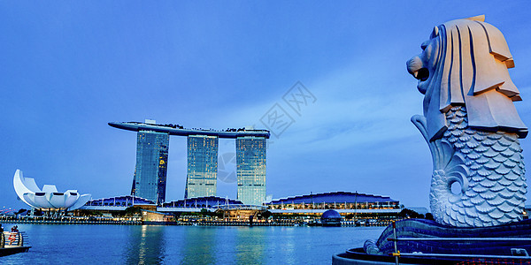 新加坡的标志性建筑鱼尾狮图片