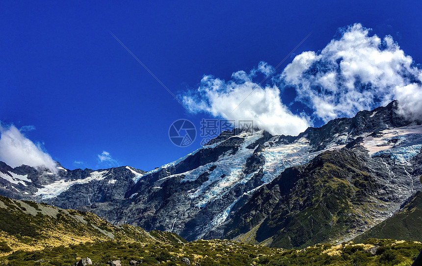  新西兰库克山雪山风光图片