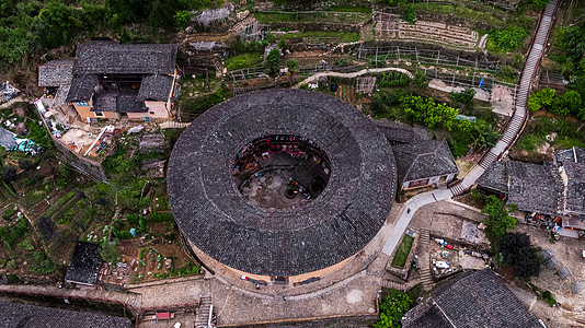 中国福建靖南土楼背景图片