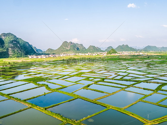 中国生态农业田航拍图片