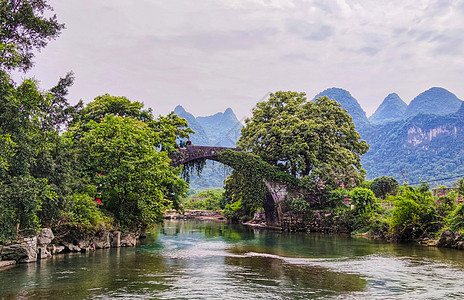 阳朔遇龙桥背景图片