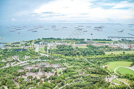俯瞰新加坡滨海湾花园双馆背景图片