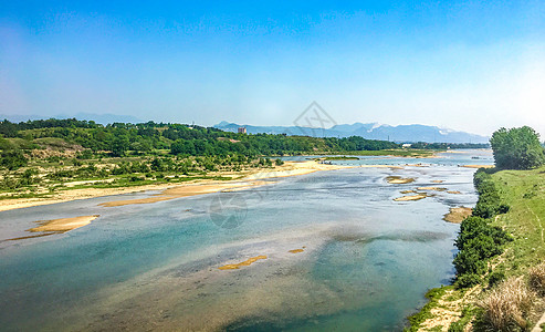 河道干涸海市蜃楼水源高清图片