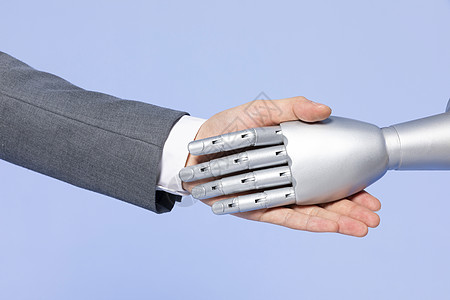 握手的机器人科技商务合作背景