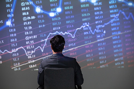 电脑前看股票背景