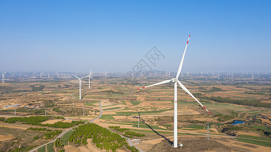 风力发电机航拍图片