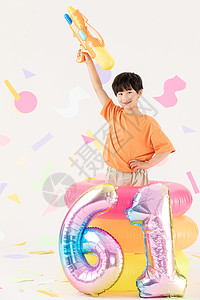 玩气球小男孩玩水枪的小男孩背景