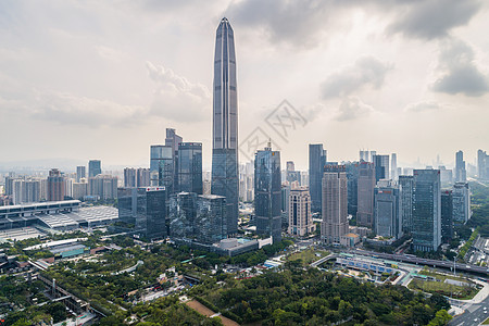 特大城市深圳福田区市民中心建筑群背景