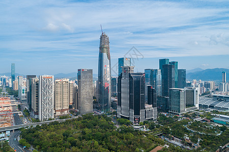 特大城市深圳福田区市民中心建筑群背景