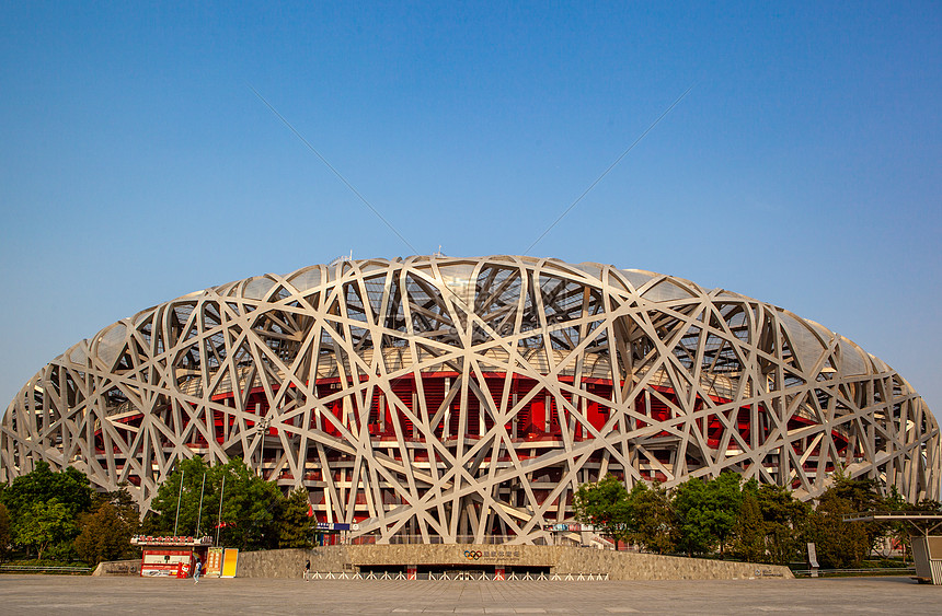 北京国家体育场鸟巢夜景灯光高清图片下载 正版图片 摄图网