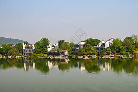 湘湖景区徐州云龙湖山水桥梁建筑风光背景