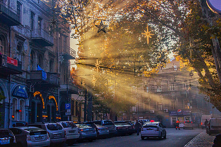 格鲁吉亚第比利斯街头的光图片
