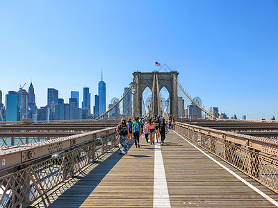 纽约布鲁克林美国纽约市布鲁克林大桥背景