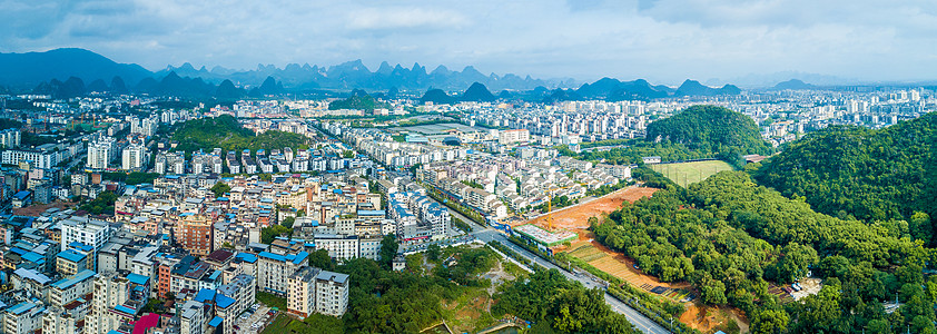 全景图城市桂林城市发展城市建筑群背景