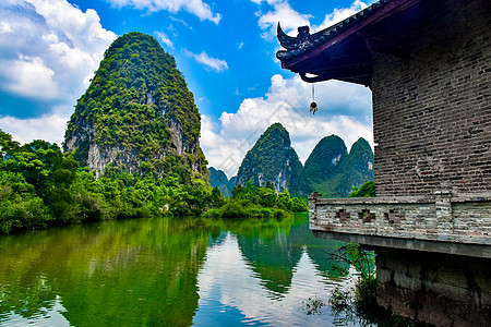 广西旧州古街风景区背景图片