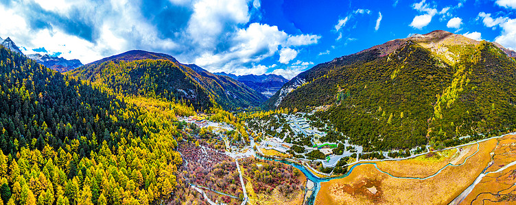 川西稻城亚丁风景区航拍背景