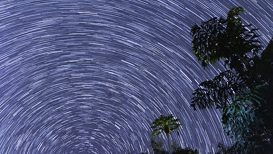 美国夜晚夏威夷大岛夜间星轨背景