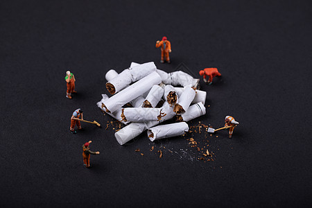 世界禁烟日创意小人背景图片