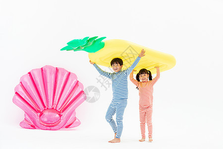 举着菠萝浮排的睡衣儿童图片