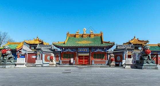 咖啡厅外景呼和浩特席力图召寺庙外景背景