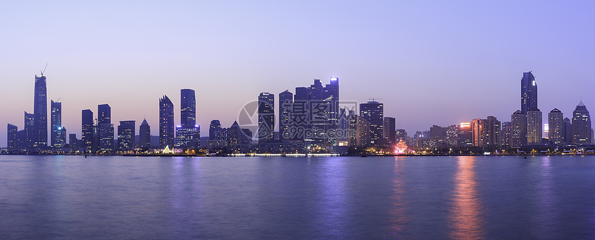 青岛浮山湾城市夜景图片